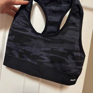 Reebok Black and Gray Camo Sports Bra